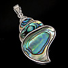 Abalone Shell Pendants, Brass, with Abalone Shell, Conch, platinum color plated, approx Approx 
