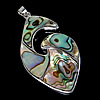 Abalone Shell Pendants, Brass, with Abalone Shell, Horse Eye, platinum color plated, approx Approx 