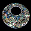Patrón de mosaico concha colgantes, Nácar Mosaico, Donut, approx 65x65x6.5mm, agujero:aproximado 1mm, Vendido por UD