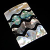Mosaic Pattern Shell Pendants, Abalone Shell, with Black Shell & White Shell, Rectangle, approx Approx 2mm 