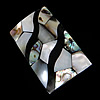 Cabujón de Nácar Mosaico, Rectángular, espalda plana, approx 32x52x7.5mm, Vendido por UD