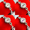 Fashion Watch Bracelet, Zinc Alloy, with Glass, platinum color plated, for woman & with rhinestone 21mm, 10mm Approx 7.8 Inch 