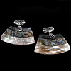 Abalone Shell Pendants, Brass, with Freshwater Shell & Black Shell & Abalone Shell, Trapezium, platinum color plated, single-sided, approx 49- 7-8mm Approx 