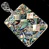 Abalone Shell Pendants, Brass, with Abalone Shell, Rectangle, platinum color plated, mosaic & single-sided, approx Approx 