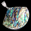 Abalone Shell Pendants, Brass, with Abalone Shell, Teardrop, platinum color plated, approx 49-51x44-45x6-9mm Approx 