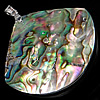 Abalone Shell Pendants, Brass, with Abalone Shell, Teardrop, platinum color plated, approx 49-51x44-45x6-9mm Approx 