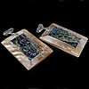Abalone Shell Pendants, Brass, with Freshwater Shell & Abalone Shell, Rectangle, platinum color plated, single-sided, approx 41-43x60-62x8-9mm Approx 