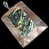 Abalone Shell Pendants, Brass, with Freshwater Shell & Abalone Shell, Rectangle, platinum color plated, single-sided, approx 41-43x60-62x8-9mm Approx 