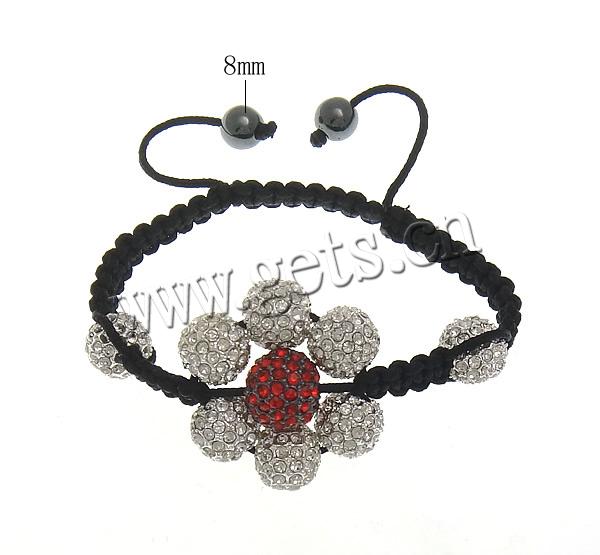 Zinc Alloy Woven Ball Bracelets, with Wax Cord & Hematite, handmade, more colors for choice, 27x32x11mm, 10mm, 8mm, Length:Approx 6-10 Inch, Sold By Strand