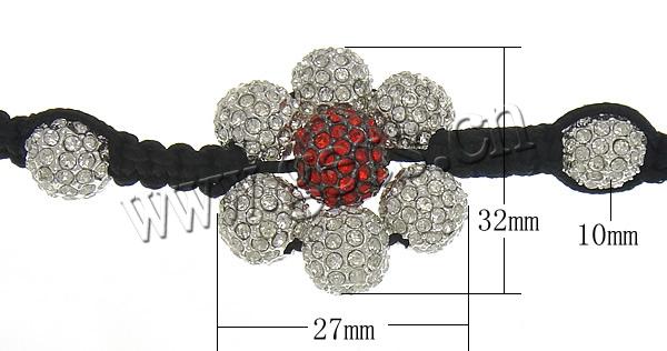 Bracelets de Woven Ball En alliage de zinc, avec Cordon de cire & Hématite, fait à la main, plus de couleurs à choisir, 27x32x11mm, 10mm, 8mm, Longueur:Environ 6-10 pouce, Vendu par brin