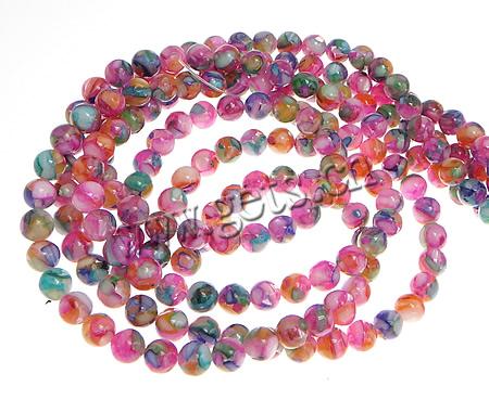 Harz Muschel Perlen, rund, verschiedene Größen vorhanden, keine, Bohrung:ca. Approx 1mm, Länge:15.5 ZollInch, verkauft von Strang