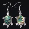 Abalone Shell Earring, Brass, with Abalone Shell, Turtle, platinum color plated, Grade A, approx 50mm Approx 1.9 Inch 