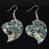 Abalone Shell Earring, Brass, with Abalone Shell, Heart, platinum color plated, mosaic, approx 61mm Approx 2.4 Inch 