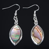 Abalone Shell Earring, Brass, with Abalone Shell, Horse Eye, platinum color plated, approx 49mm Approx 1.9 Inch 