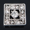 Rhinestone Zinc Alloy Connector, Square, plated, Customized & with rhinestone & 2/2 loop Approx 1.5mm 