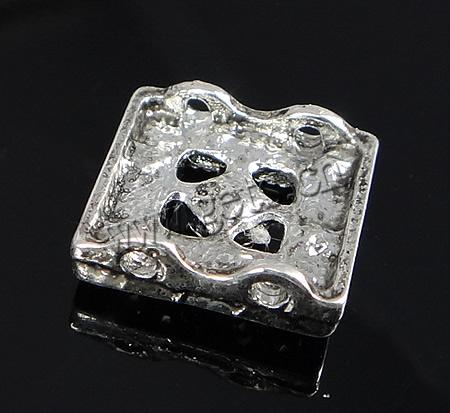 Rhinestone Zinc Alloy Connector, Square, plated, Customized & with rhinestone & 2/2 loop, more colors for choice, 12x12mm, Hole:Approx 1.5mm, Sold By PC