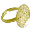 Brass Sieve Ring Base, plated, adjustable 20mm, US Ring 