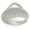 Sterling Silver Message Pendant, 925 Sterling Silver, Oval, word friend, plated, with letter pattern Approx 1mm 