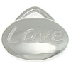 Sterling Silver Message Pendant, 925 Sterling Silver, Oval, word love, plated, with letter pattern Approx 1mm 