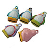 Colgantes de campana de latón, metal, Pingüino, esmalte, color mixto, 23x16x11mm, agujero:aproximado 2mm, 100PCs/Bolsa, Vendido por Bolsa