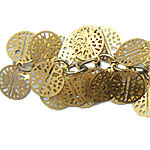 Handmade Brass Chain, Flat Round, plated 