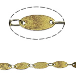 Handmade Brass Chain, Flat Oval, smooth 