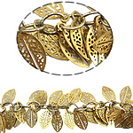 Handmade Brass Chain, Leaf, plated 