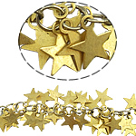 Handmade Brass Chain, Star, plated 