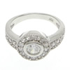 Cubic Zirconia anillo de dedo de plata esterlina, plata de ley 925, con circonia cúbica, agujero:aproximado 17mm, tamaño:7, Vendido por UD