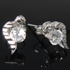Sterling Silver Cubic Zirconia Earring, 925 Sterling Silver, with Cubic Zirconia, sterling silver post pin, plated 