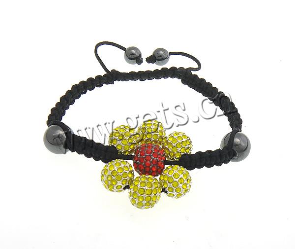 Zinklegierung Woven Ball Armbänder, mit Wachsschnur & Hämatit, handgemacht, keine, 32mm, 10mm, 8mm, Länge:ca. 6-10 ZollInch, verkauft von Strang