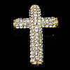 Rhinestone Zinc Alloy Beads, Cross, plated Approx 4mm 