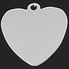Sterling Silver Tag, 925 Sterling Silver, Heart, plated Approx 2mm 