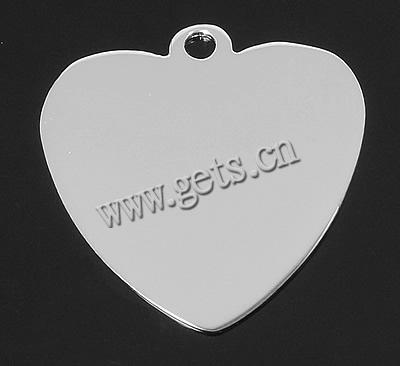 Sterling Silver Tag, 925 Sterling Silver, Heart, plated, more colors for choice, 20x20x0.6mm, Hole:Approx 2mm, Sold By PC
