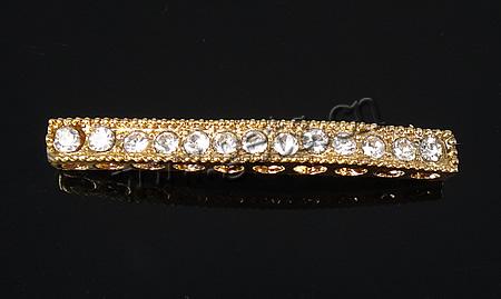 Rhinestone Zinc Alloy Connector, plated, with rhinestone, more colors for choice, 38.5x4x4mm, Hole:Approx 2mm, Sold By PC
