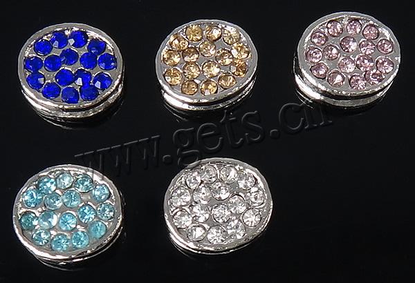 Perles strass en alliage de zinc, Plat rond, Placage, plus de couleurs à choisir, 12x10.5x4mm, Trou:Environ 2mm, Vendu par PC