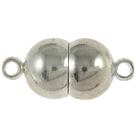 Brass Magnetic Clasp, single-strand, calabash shape, silver color, 8x17mm, Hole:Approx 1.5MM, Sold by PC