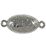 Zinc Alloy Magnetic Clasp, single-strand, oval, platinum color, nickel, lead & cadmium free Approx 2MM 