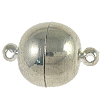 Brass Magnetic Clasp, single-strand, ball shape, silver color Approx 1MM 