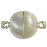 Brass Magnetic Clasp, single-strand, ball shape, silver color, 12x19mm, Hole:Approx 2MM, Sold by PC
