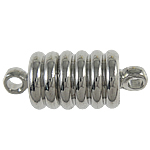 Brass Magnetic Clasp, single-strand, twist column, platinum color, 8x19mm, Hole:Approx 2.5MM, Sold by PC