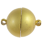 Brass Magnetic Clasp, single-strand, ball shape, gold color, 14x19mm, Hole:Approx 1MM, Sold by PC