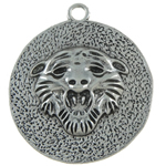 Zinc Alloy Flat Round Pendants, plated Approx 3.5mm 