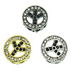 Rhinestone Zinc Alloy Connector, Round, plated, Customized & with rhinestone Approx 2mm 