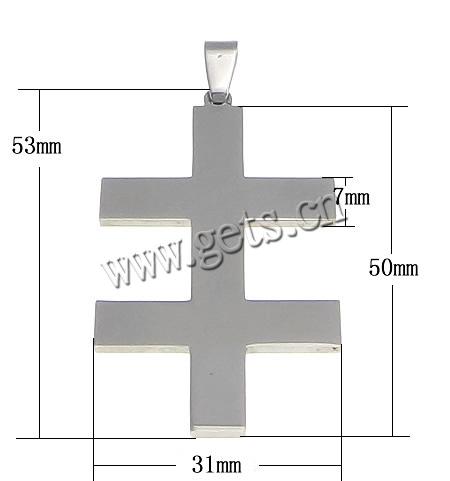 Stainless Steel Tag Charm, original color, 31x50mm, Hole:Approx 5.5x4mm, Sold By PC
