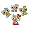 Rhinestone Zinc Alloy Ornaments, Cat, gold color plated, with rhinestone 