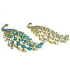 Rhinestone Zinc Alloy Ornaments, Peacock, gold color plated, with rhinestone 