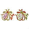 Rhinestone Zinc Alloy Ornaments, with Crystal, Flower, gold color plated, flat back & faceted & with rhinestone 