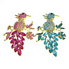 Rhinestone Zinc Alloy Ornaments, with Crystal, Bird, gold color plated, with cubic zirconia & faceted 