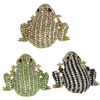 Rhinestone Zinc Alloy Ornaments, Frog, gold color plated, with rhinestone 